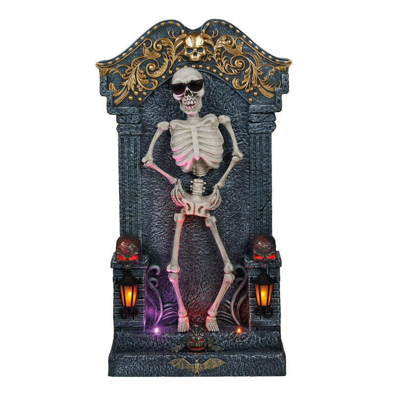 Animated Skeleton Tombstone with Lights and Music