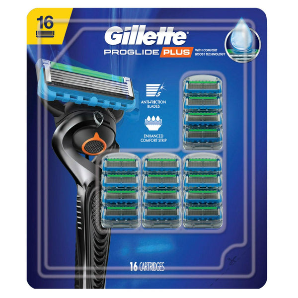 Gillette Proglide Plus Razor Cartridge Refills, 16-count