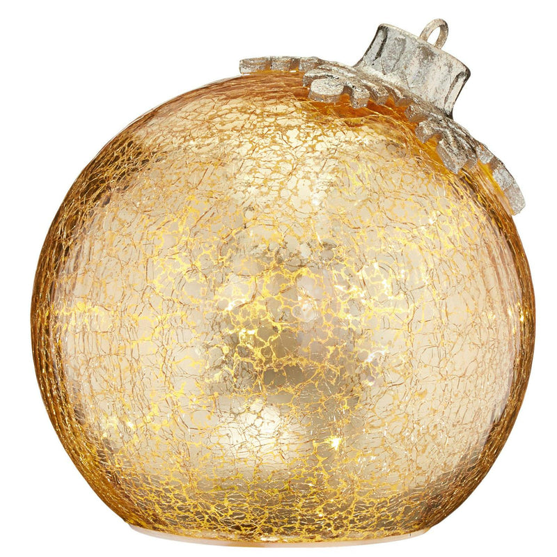 Glass Oversized Tabletop Ornaments with LED Lights, Set of 3