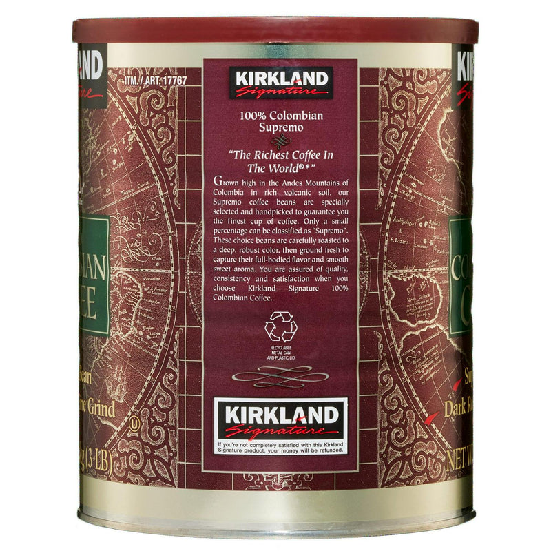 Kirkland Signature 100% Colombian Coffee, Dark Roast, 3 lbs