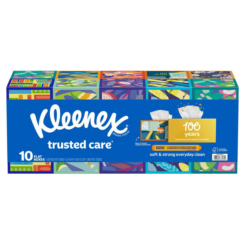 Kleenex Trusted Care Facial Tissue, 2-ply, 230-count, 10-pack