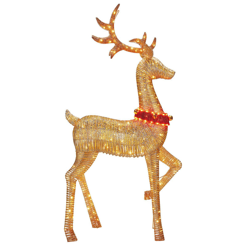 Lighted LED Deer Family with Bell Collars, Set of 3