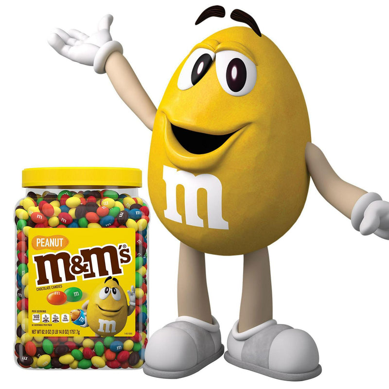 M&M's Chocolate Candy, Peanut, 62 oz Jar