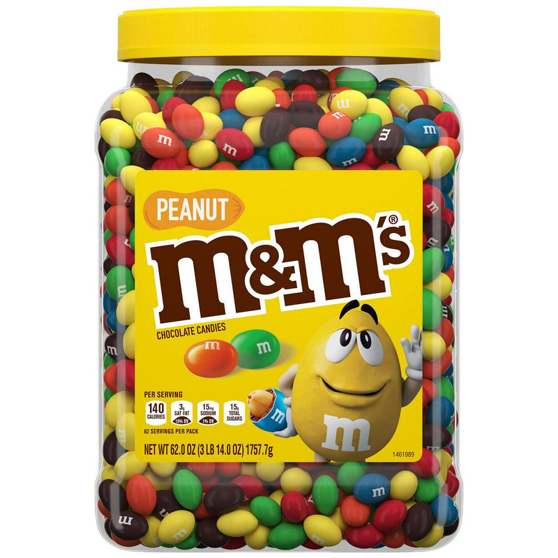 M&M's Chocolate Candy, Peanut, 62 oz Jar