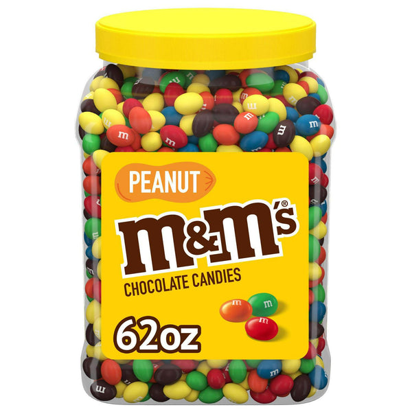 M&M's Chocolate Candy, Peanut, 62 oz Jar