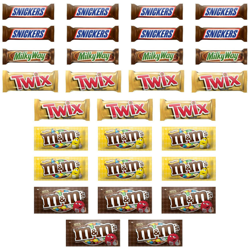 M&M's, Snickers and More Chocolate Candy Bars, Variety Pack, 30-count