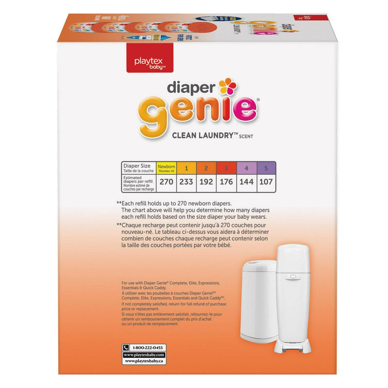 Playtex Diaper Genie Max Fresh Refill bags with a Clean Laundry Scent and Anti-Microbial, 1,080 count, PLUS 2 carbon filters