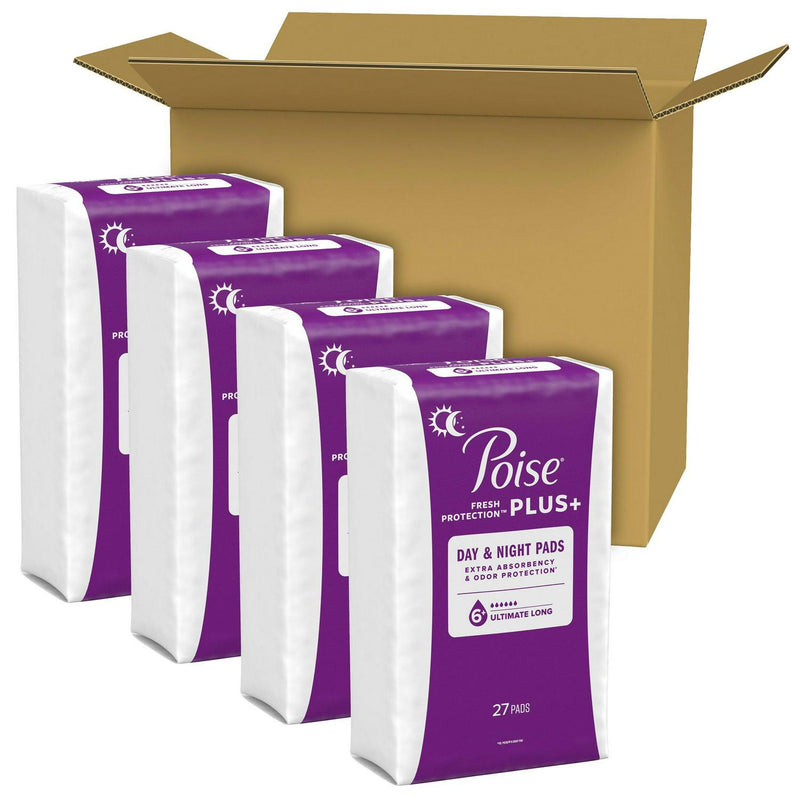 Poise Plus Pads, Ultimate Absorbency Long, 108-count