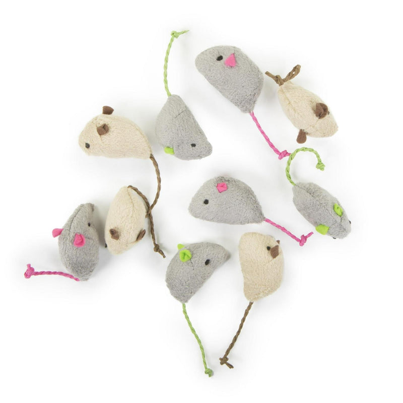 SmartyKat Skitter Critters Value Pack, Soft Plush Catnip Filled Mice Cat Toys, 10 Count