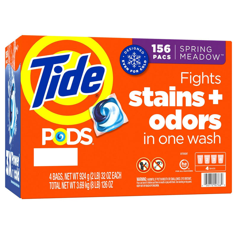 Tide Pods HE Laundry Detergent Pods, Spring Meadow, 156-count