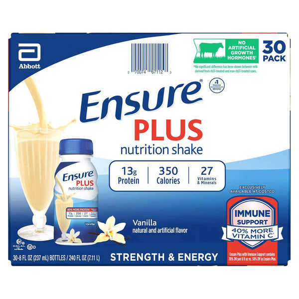 Ensure Plus Nutrition Vanilla Shake 8 fl. oz., 30-pack - Home Deliveries